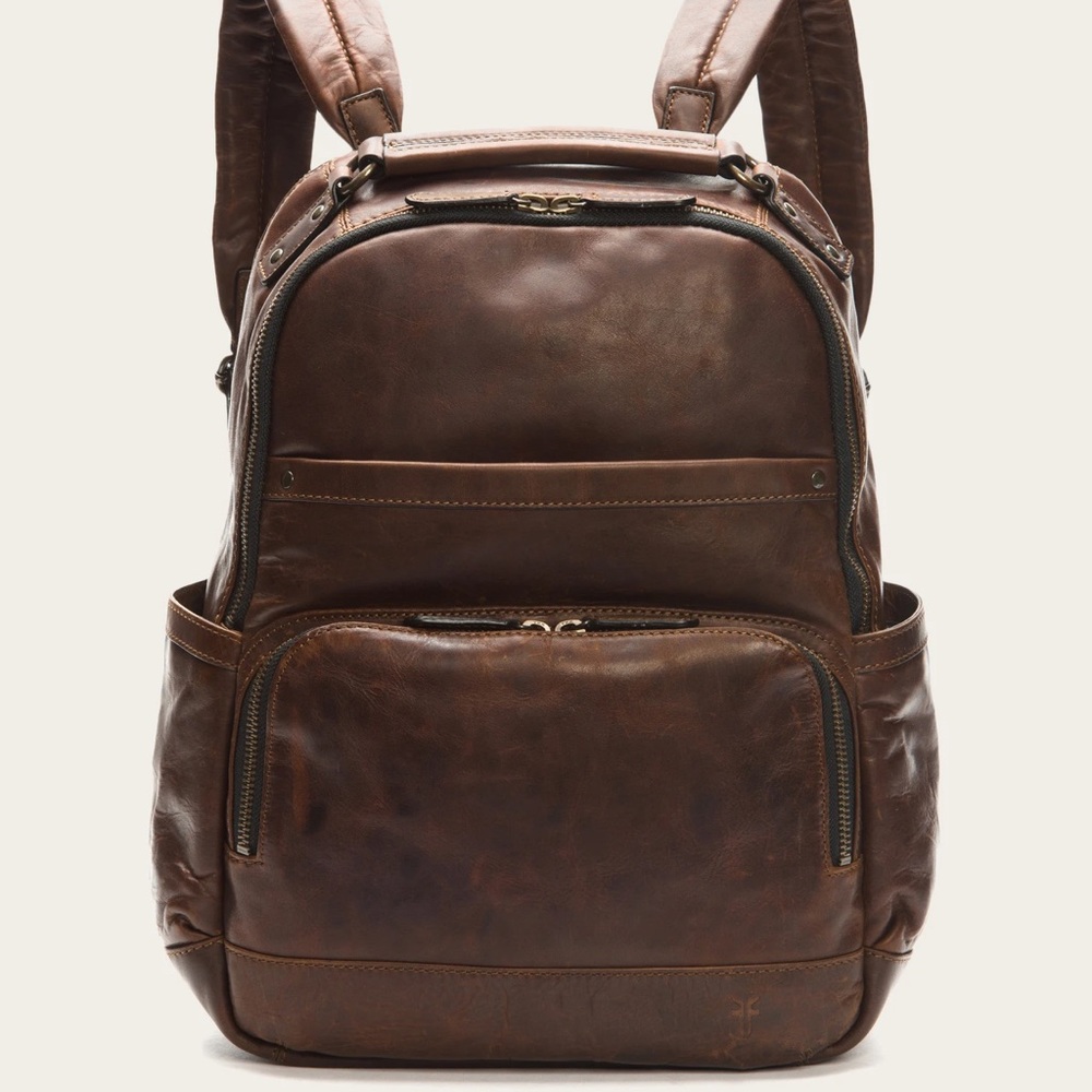 NWOT Frye Logan Leather Backpack In Slate